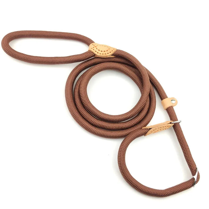 Braided Rope Dog Slip Leash – Adjustable Training Lead for Small & Medium Dogs