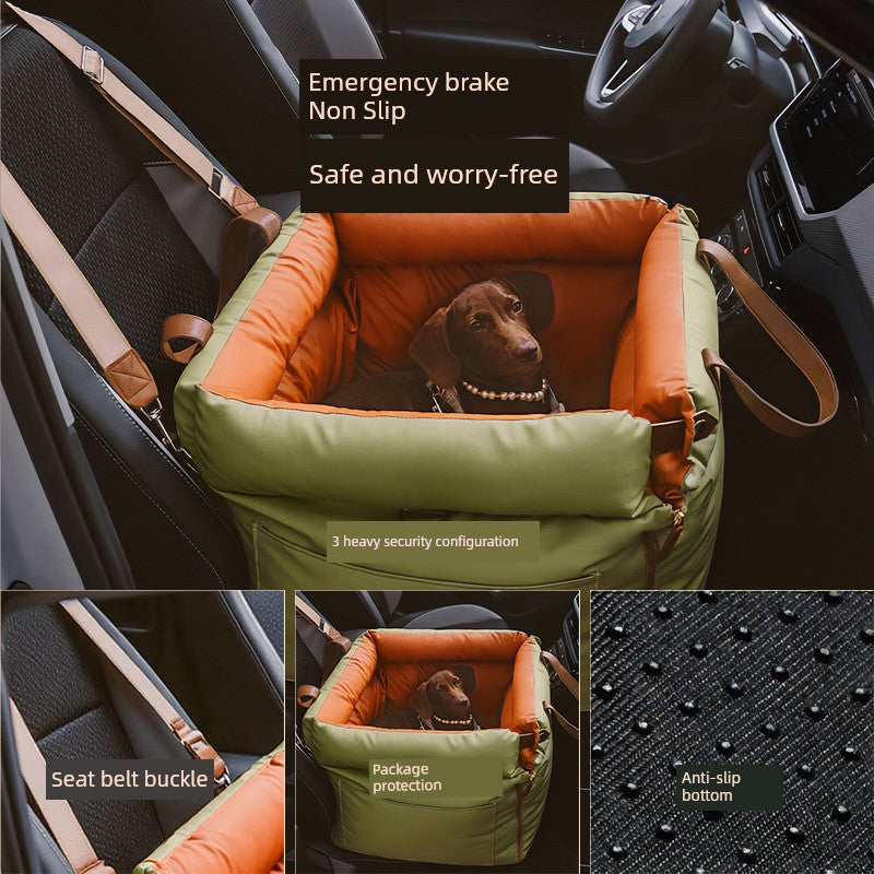 Kyjen Pet Car Seat – Portable Dog & Cat Travel House with Cushion for Car Safety & Comfort