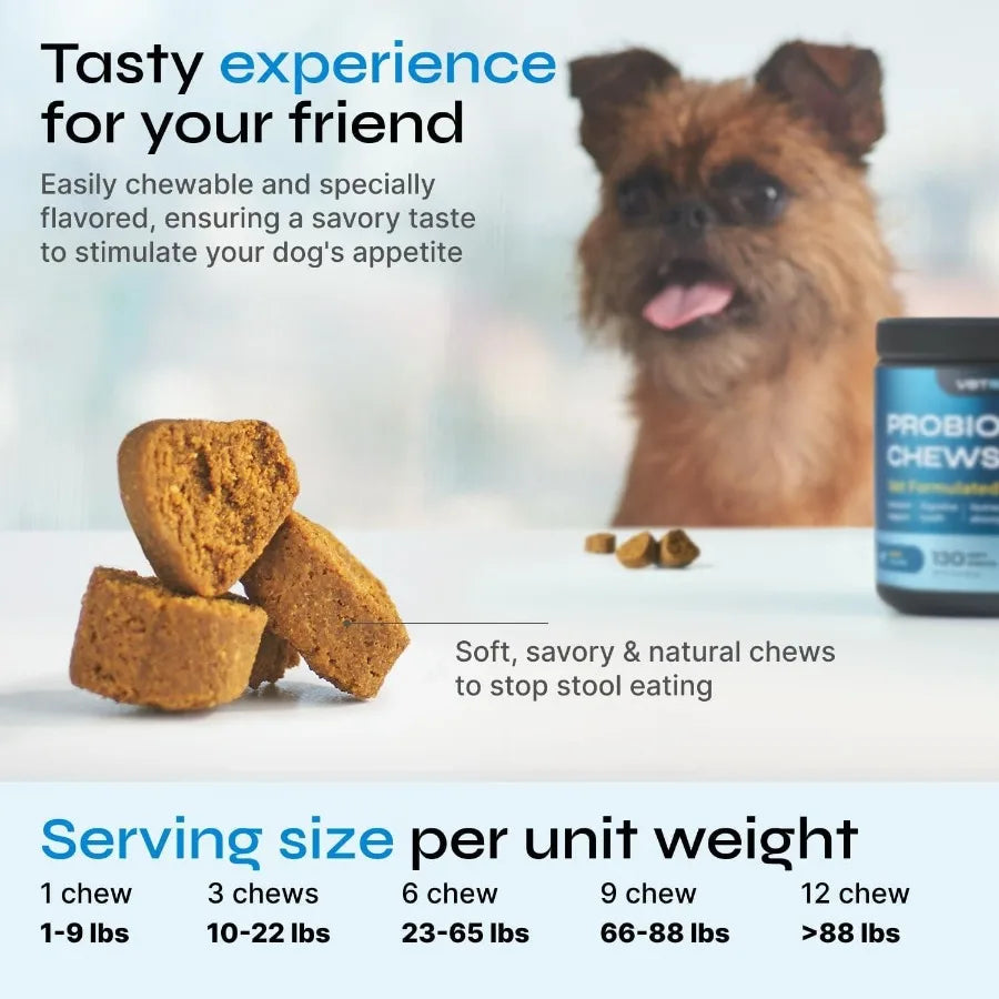 Probiotics for Dogs – Probiotic Chews with Prebiotics | Digestive, Gut, Dental & Immune System Support | Soft Chewable Treats