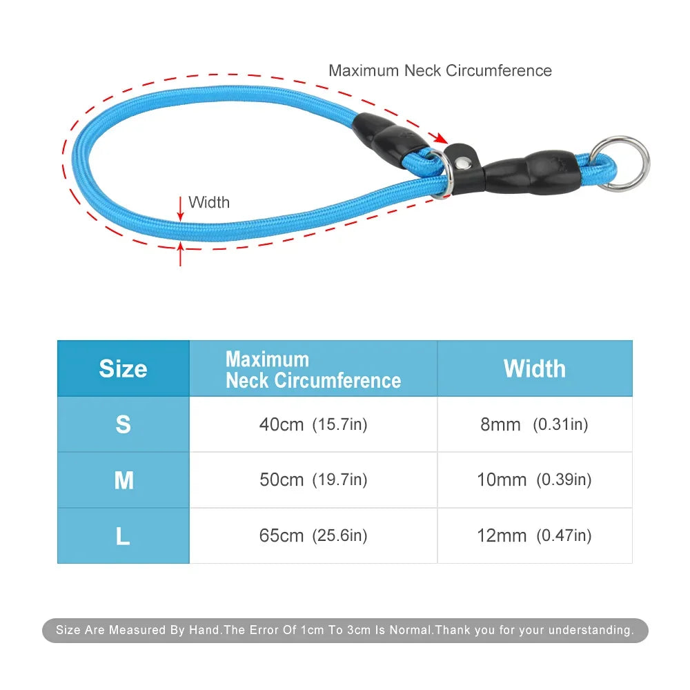 Dog Slip Collar – No-Pull Training Martingale Collar with Adjustable Stopper