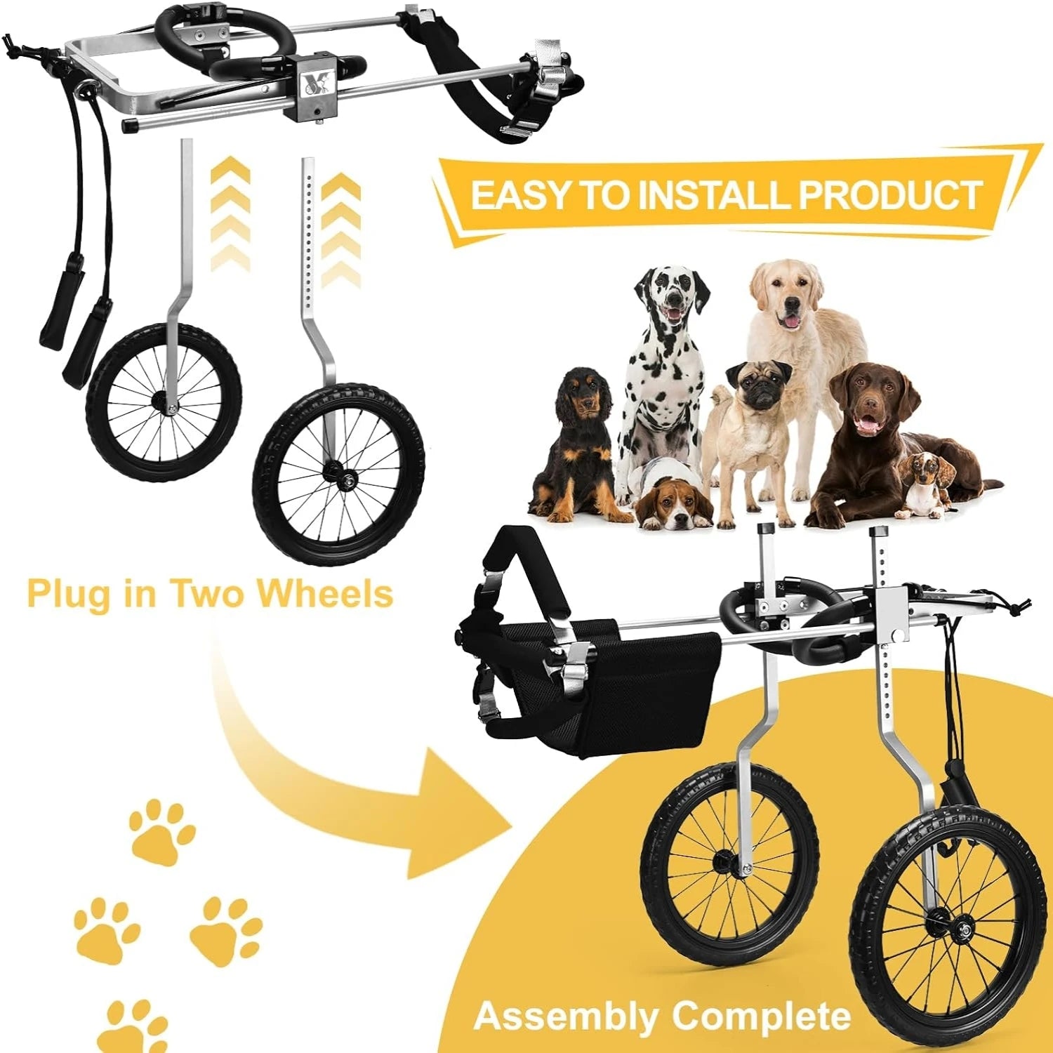Dog Wheelchair for Back Legs – Lightweight Adjustable Mobility Aid for Medium Dogs (Corgi, Dachshund & Similar Breeds)