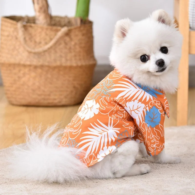 Summer Hawaiian Style Dog Shirt – Tropical Beach Vest for Small Pets