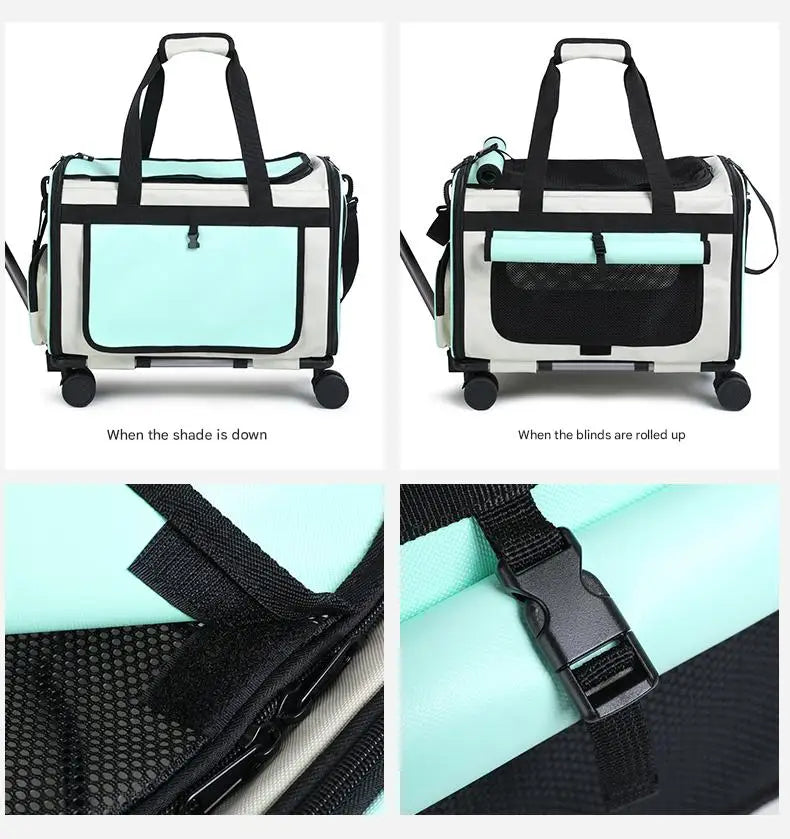 Extra Large Pet Trolley Bag – Foldable Travel Carrier for Cats & Dogs