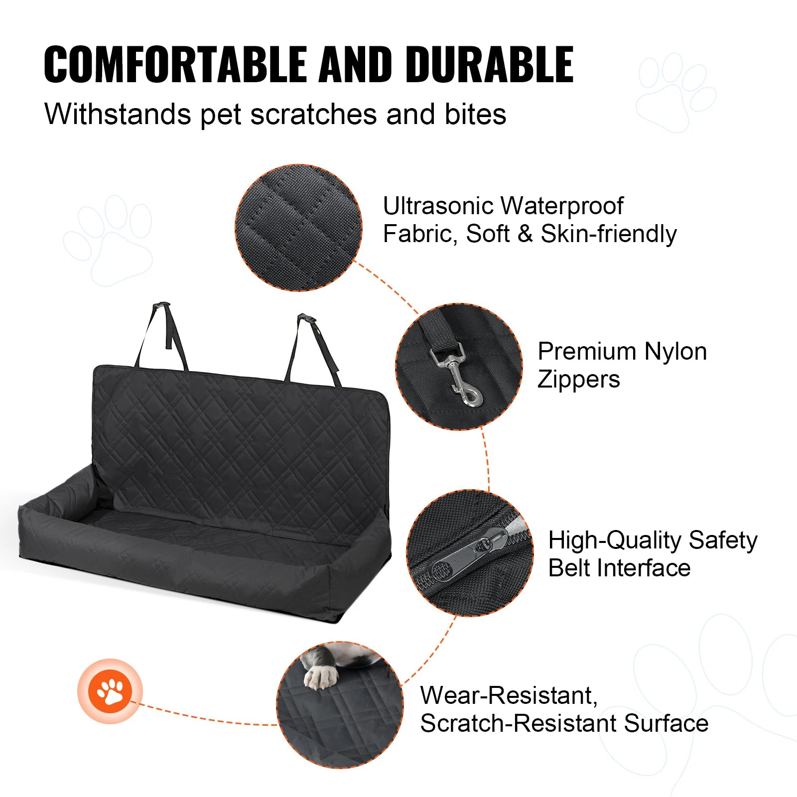 SucceBuy Dog Car Seat – Waterproof Booster Seat & Travel Bed for Medium & Large Dogs