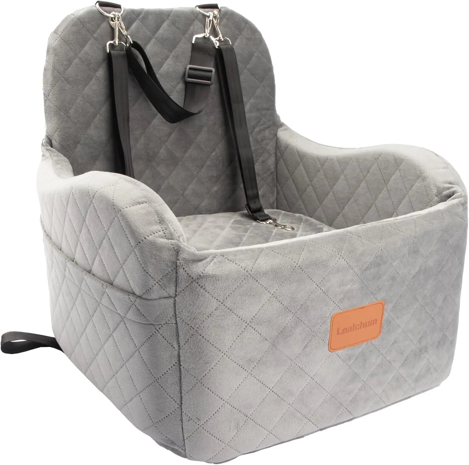 Dog Booster Car Seat for Small/Medium Dogs – Ultra Soft Fabric Car Seat with Elevated Cushion for Comfortable & Secure Travel