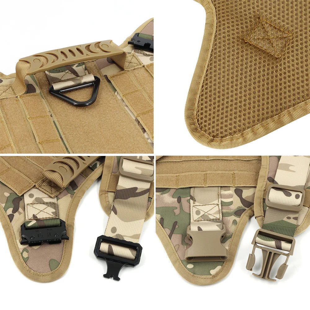 Tactical Dog Harness & Leash Set – Military Training Vest for Large Dogs