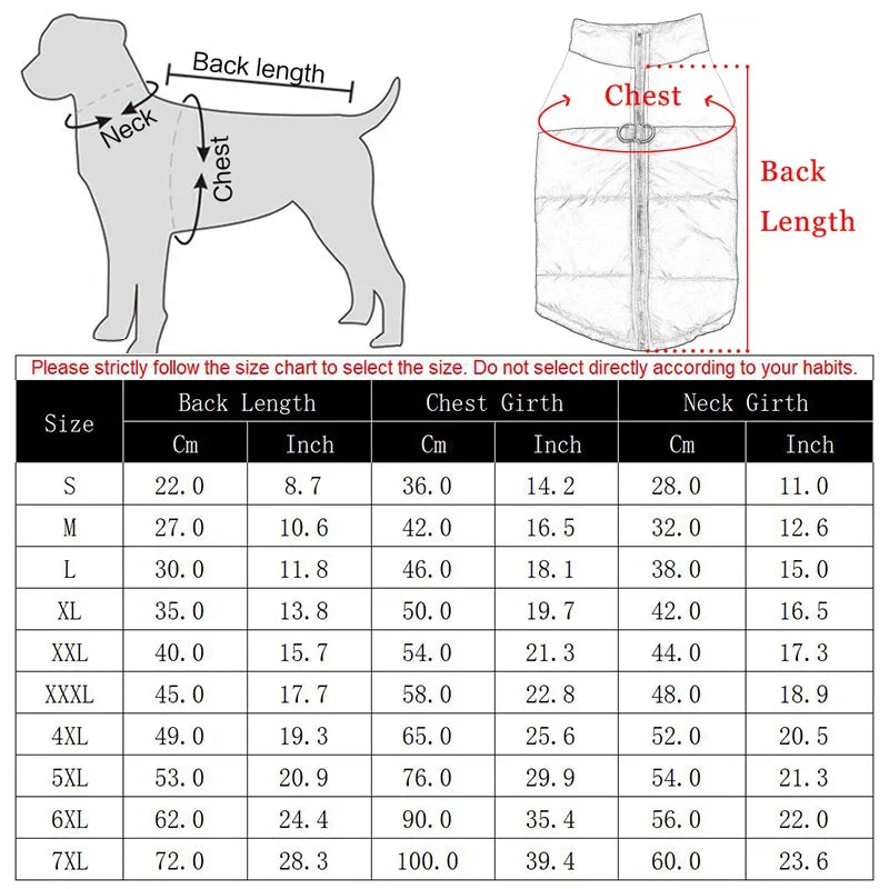 Winter Dog Coat – Waterproof Warm Pet Jacket for Small, Medium & Large Dogs