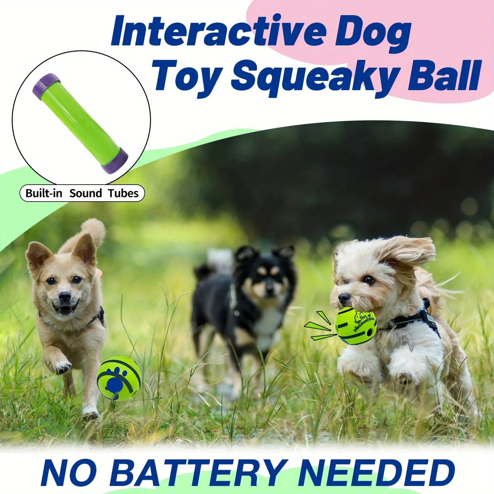 Squeaky Giggle Wobble Ball – Interactive Dog Toy with Fun Sounds for All Breeds