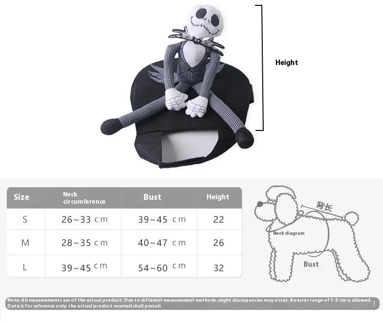Halloween Rider Dog Costume – Skeleton Doll Outfit for Small & Medium Dogs
