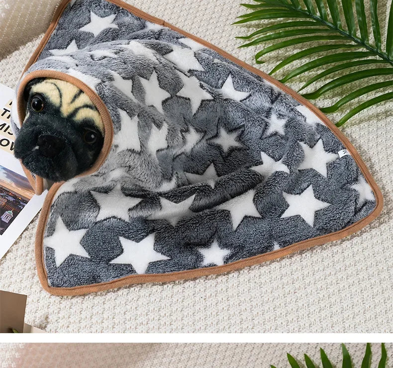 Coral Fleece Pet Sleeping Blanket – Soft, Fluffy & Warm Dog and Cat Blanket for Bed, Couch & Crate