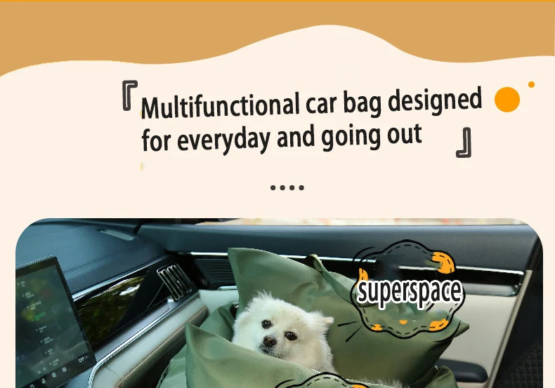 Waterproof Dog Car Seat Cover – Pet Travel Bed & Sofa Cushion for Dogs & Cats