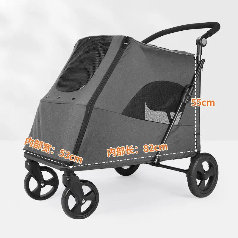 Heavy-Duty Large Pet Cart – Pullable Travel Carrier for Elderly, Injured, or Large Dogs | Pet Mobility & Recovery Wagon