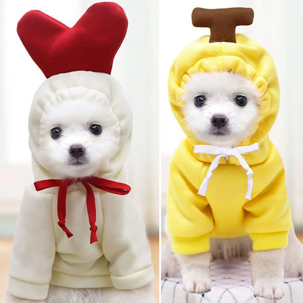 Fruit Dog Hoodie – Warm Fleece Costume for Small Dogs & Cats