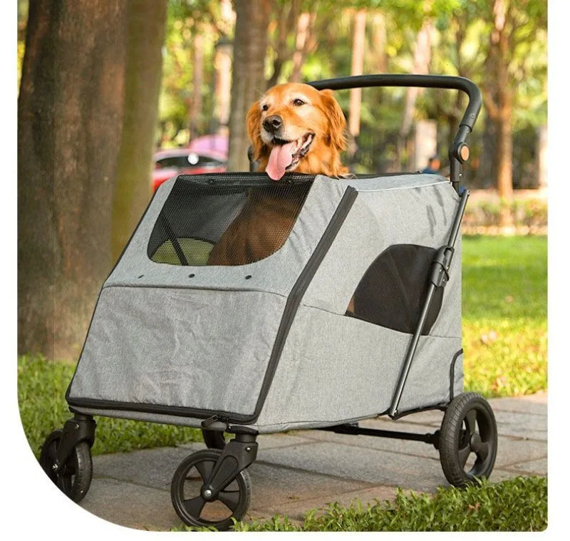 Heavy-Duty Large Pet Cart – Pullable Travel Carrier for Elderly, Injured, or Large Dogs | Pet Mobility & Recovery Wagon