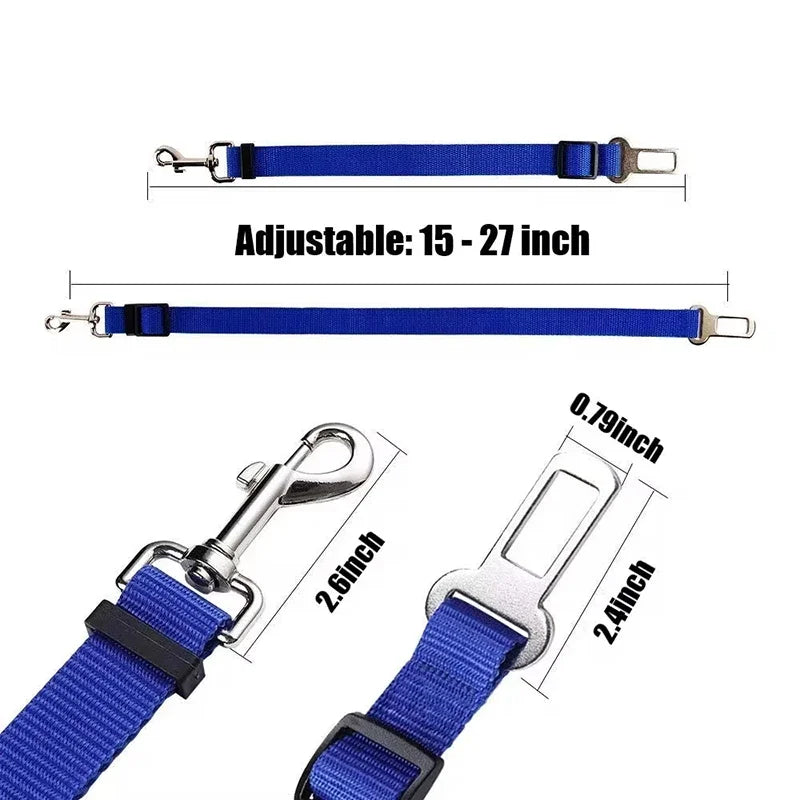 Dog Car Seat Belt – Safety Travel Harness Leash for Pets | Adjustable Breakaway Car Restraint for Dogs & Cats