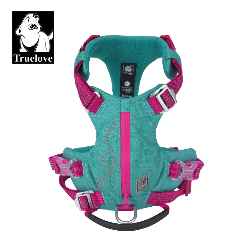 TRUELOVE Escape-Proof Tactical Dog Harness – Training Vest with Zipper Pocket & Control Handle