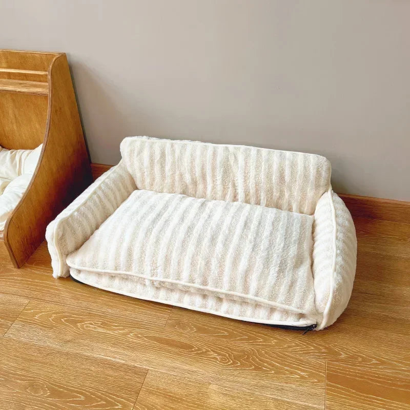 Plush Cat Bed Sofa – Warm Winter Nest for Cats & Small Dogs