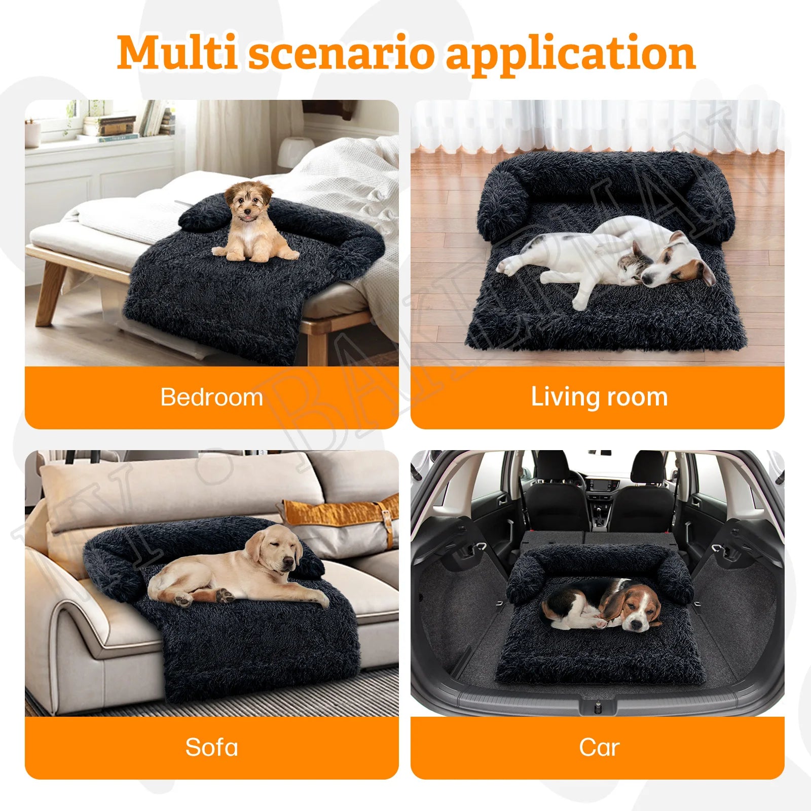 4 Styles Plush Pet Sofa Bed – Removable Washable Cover & Waterproof Upholstery for Dogs & Cats (All Seasons)
