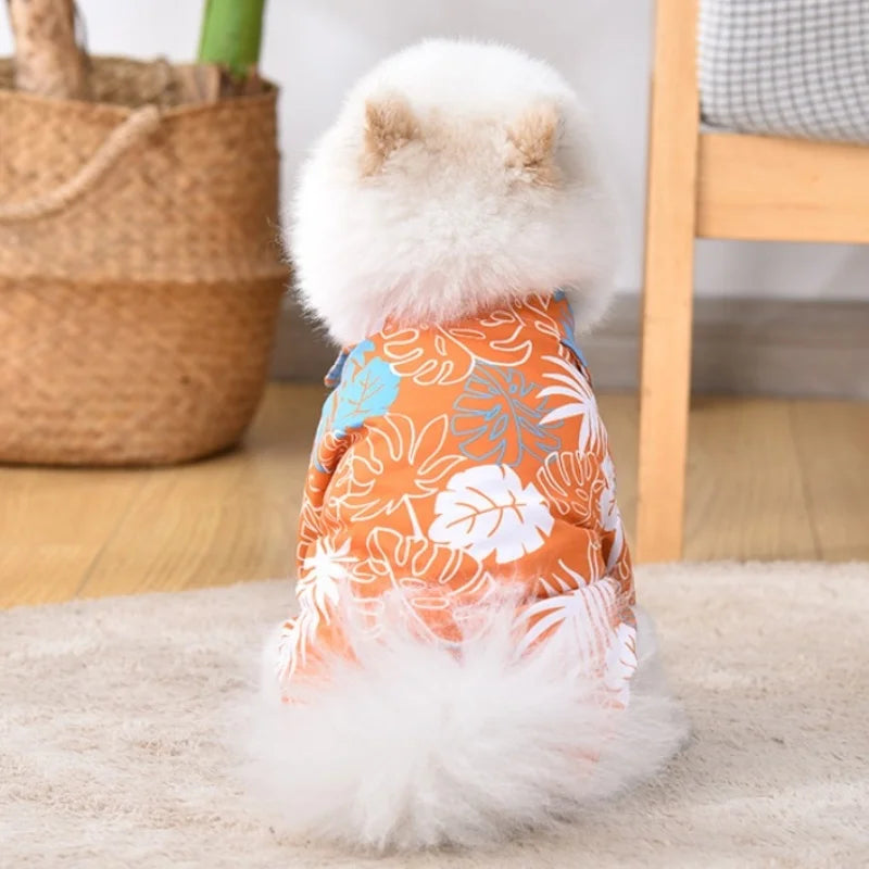 Summer Hawaiian Style Dog Shirt – Tropical Beach Vest for Small Pets