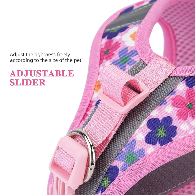 HP386 Pet Harness & Leash Set – Printed Vest Harness with 1.5m Rope