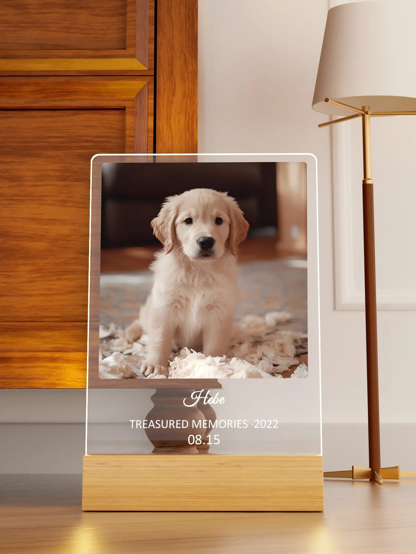 Custom Pet Memorial Nightlight – Personalized Pet Photo & Name Keepsake