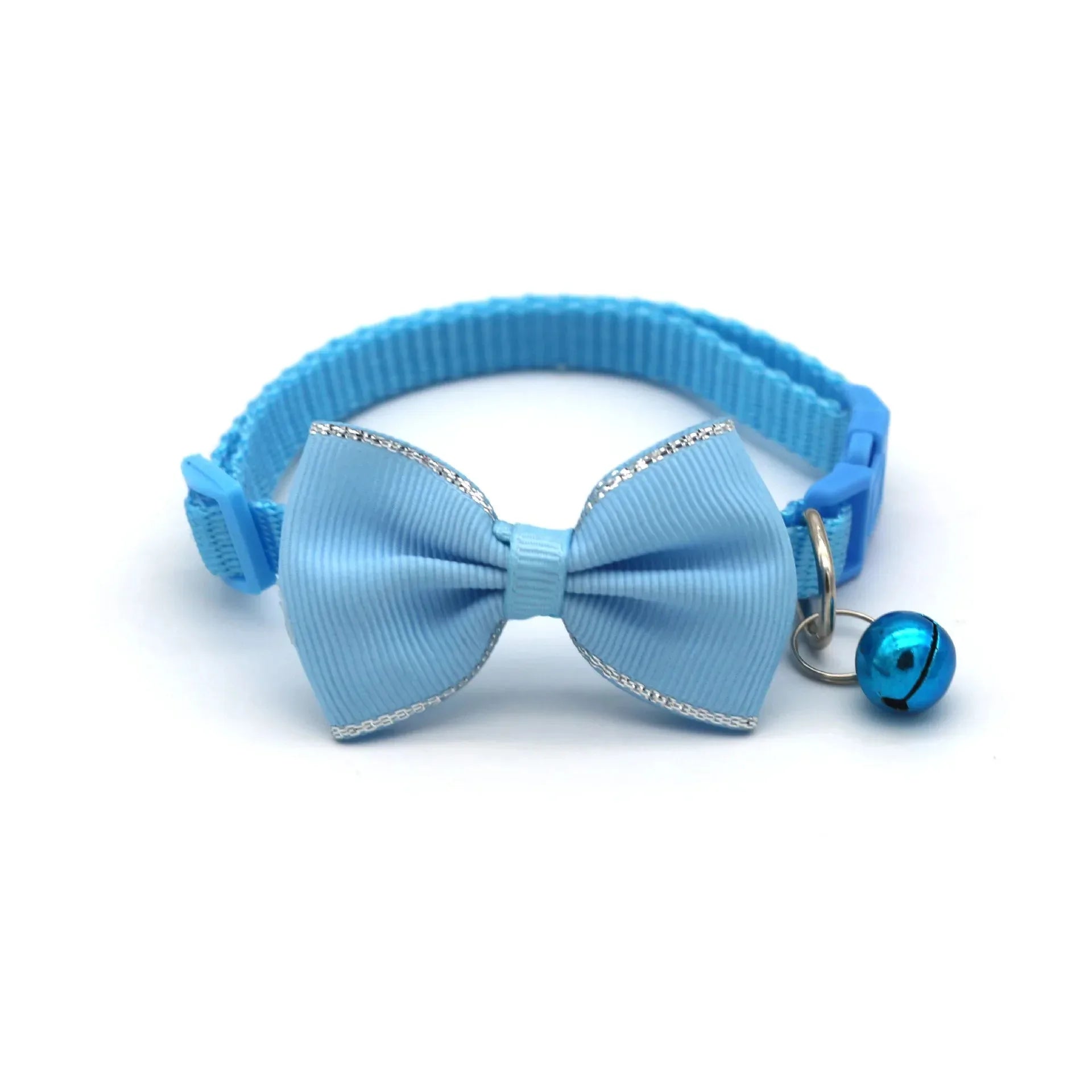Cute Cat Collar with Bow & Bell – Adjustable Pet Collar Set (1–8 PCS, Multicolor)