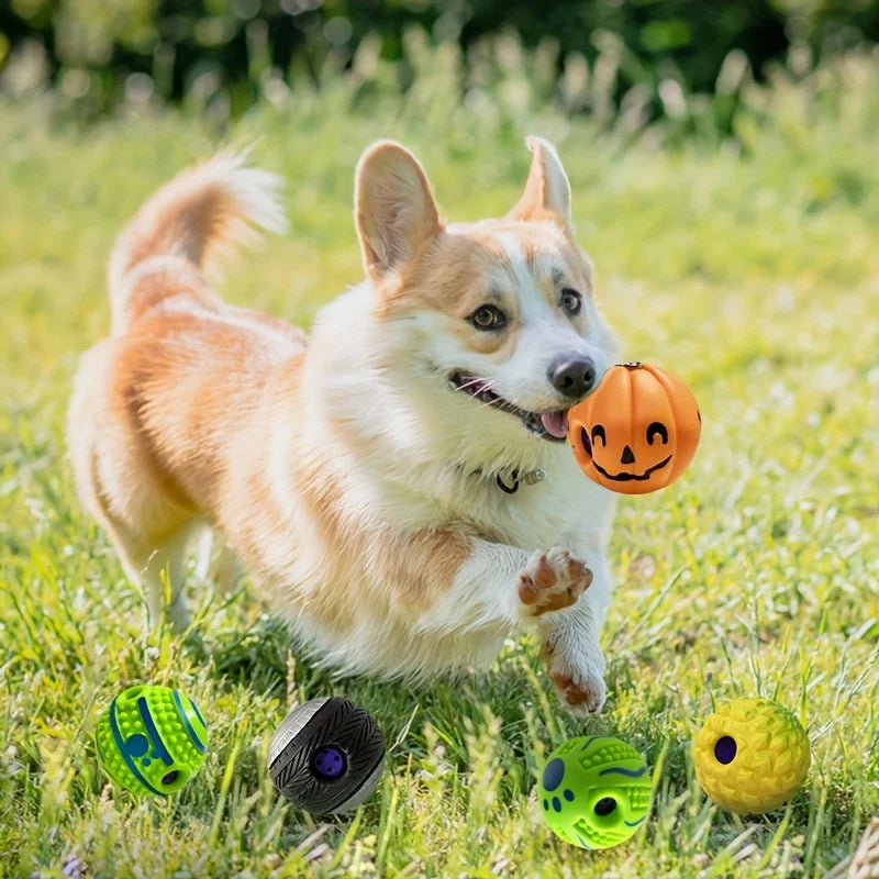 Squeaky Giggle Wobble Ball – Interactive Dog Toy with Fun Sounds for All Breeds