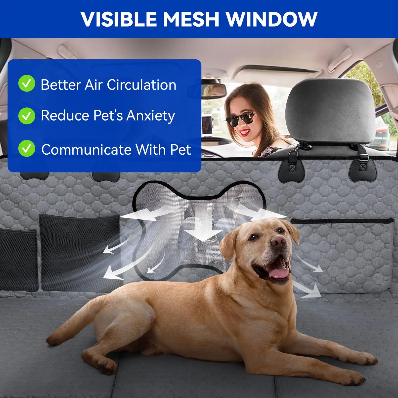 Car Dog Seat Cover for Back Seat – Waterproof Pet Seat Protector Mat | Nonslip Universal Fit for Cars, SUVs & Trucks