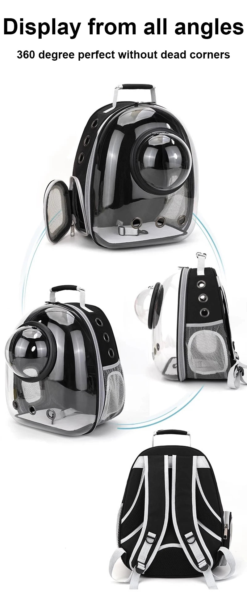 Pet Capsule Backpack – Transparent Cat & Dog Carrier Bag