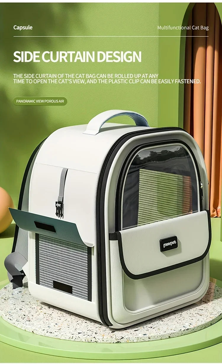Cat & Dog Space Capsule Carrier Backpack – Breathable Portable Travel Bag