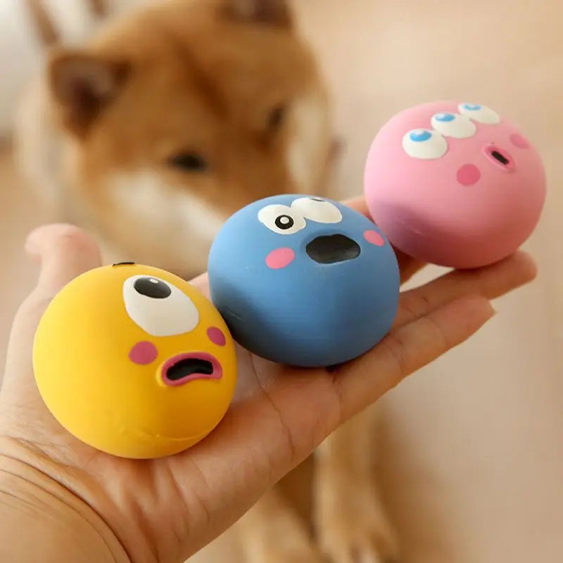 Eyeball Squeaky Dog Toy – 1pc/3pcs Set Durable Latex Chew Toy for Interactive Training & Fun