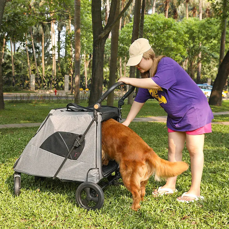 Heavy-Duty Large Pet Cart – Pullable Travel Carrier for Elderly, Injured, or Large Dogs | Pet Mobility & Recovery Wagon