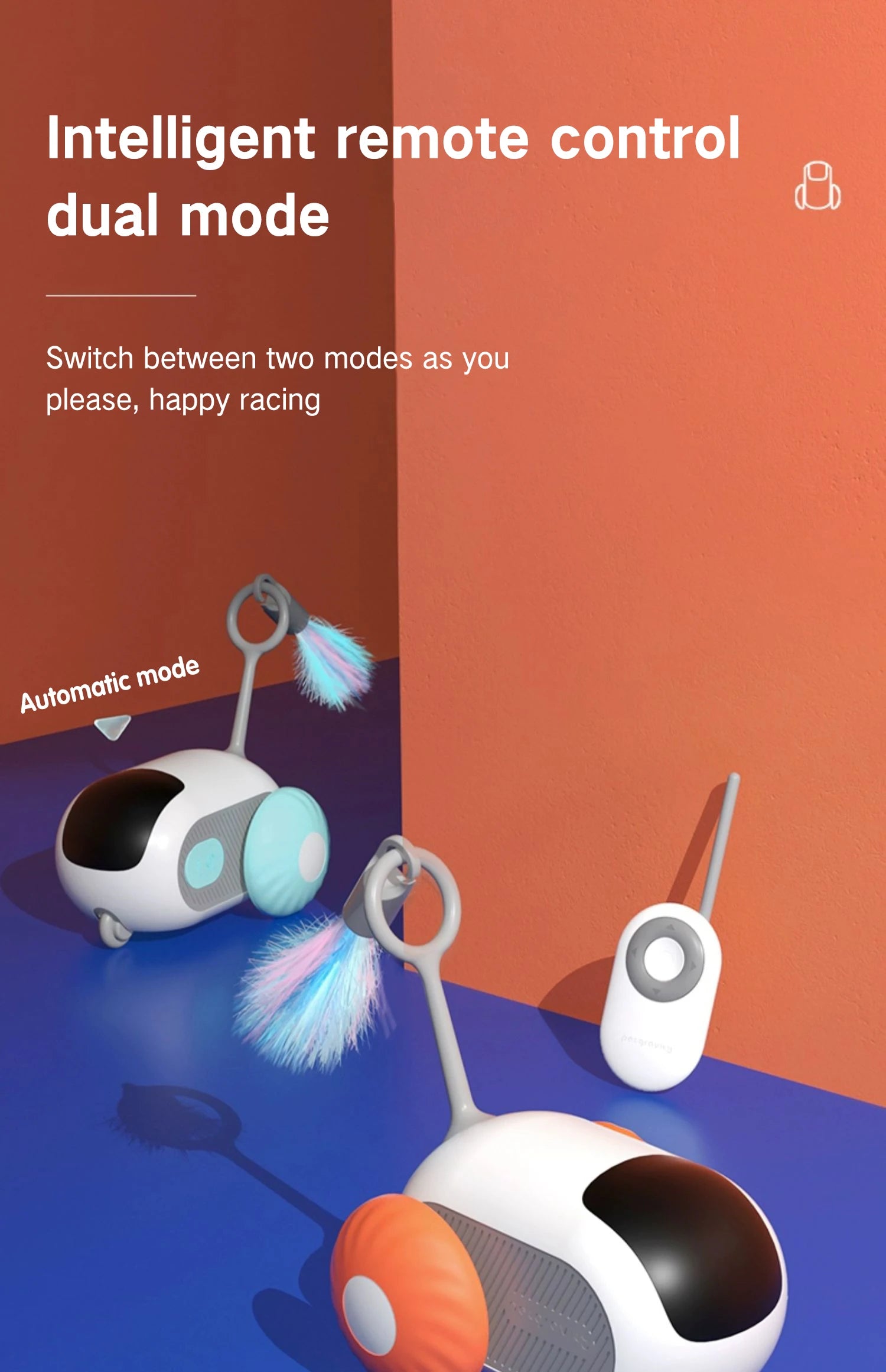 Smart Interactive Cat Toy Car – Automatic Rolling Remote Control Ball Toy