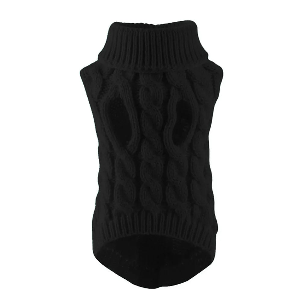 Shortened Title  Knitted Dog Sweater – Autumn/Winter Solid Twist Pattern Warm Pet Clothing