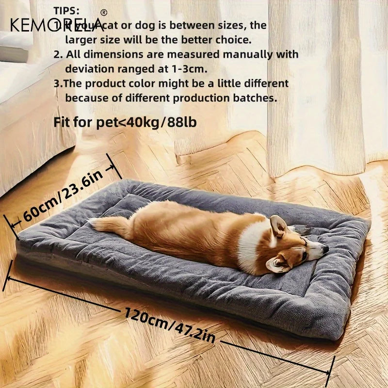 KEMORELA Extra Large Plush Dog Bed – Thickened Super Soft Sofa Mat for Small, Medium & Large Dogs