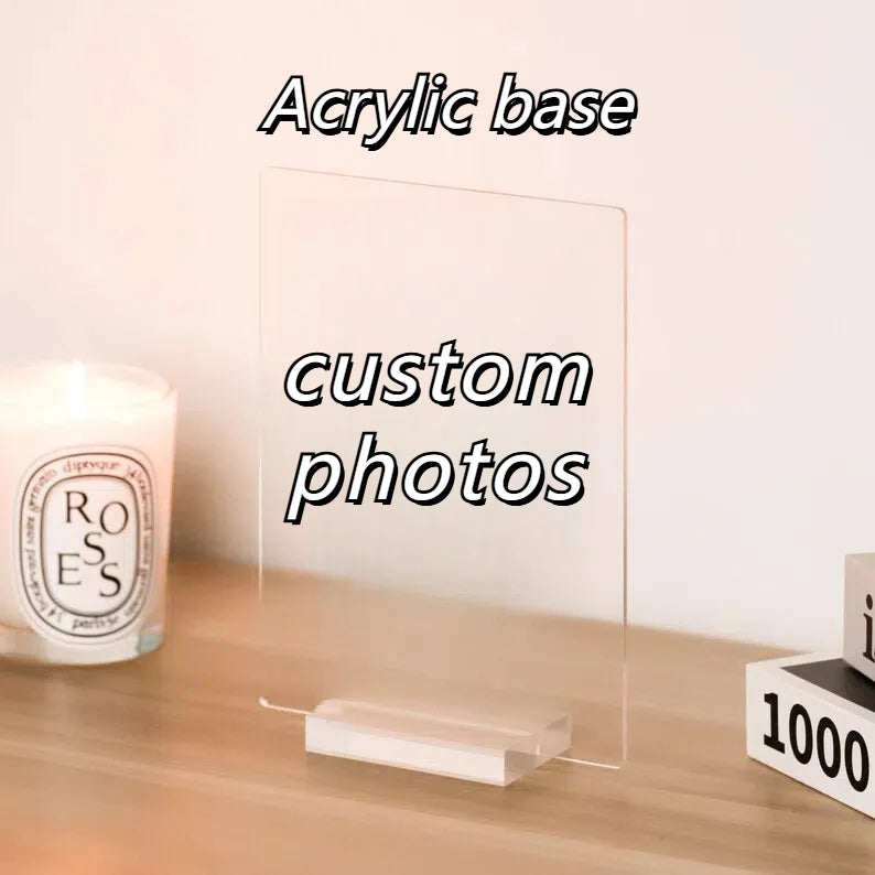 Custom Pet Photo LED Night Light – Acrylic & Wooden Stand