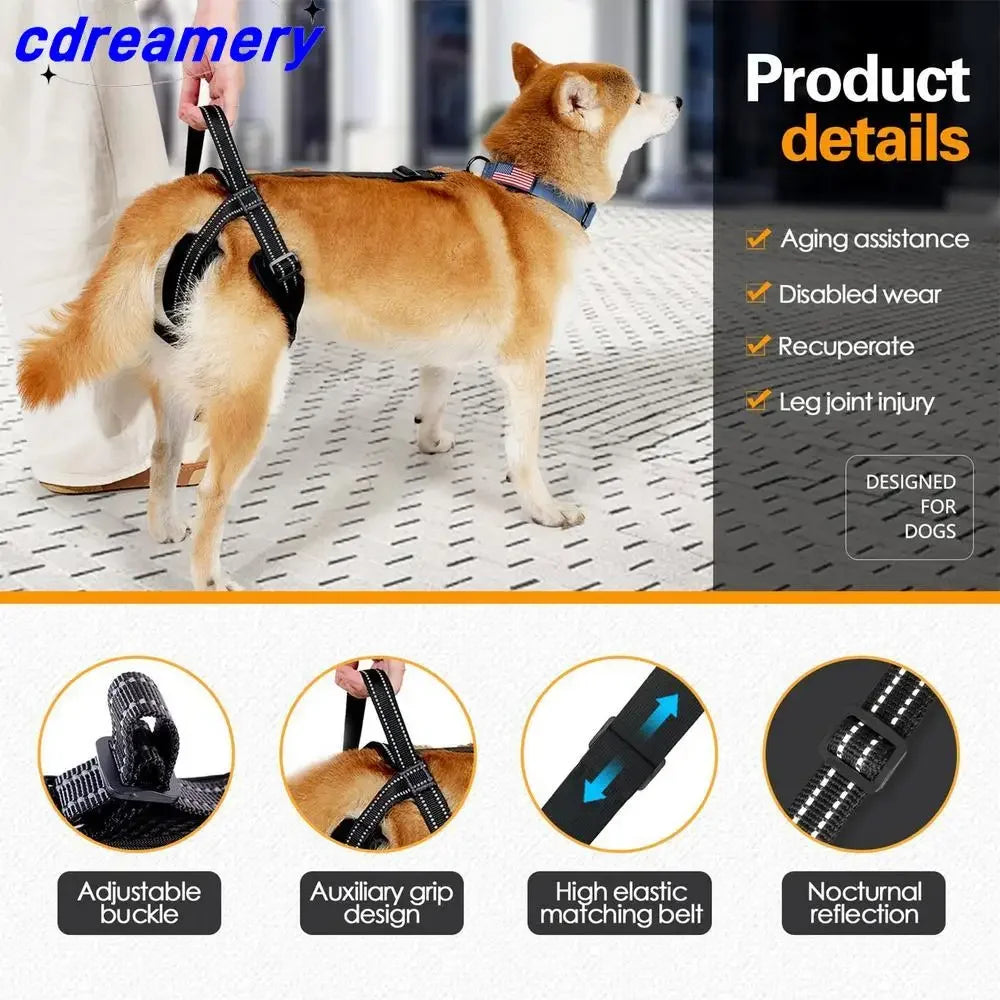 CDY Dog Lift Harness – Reflective Adjustable Back Leg Support Sling