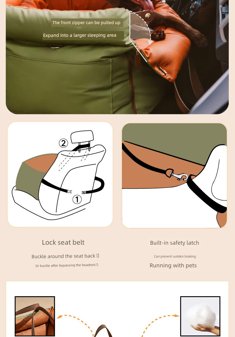 Kyjen Pet Car Seat – Portable Dog & Cat Travel House with Cushion for Car Safety & Comfort