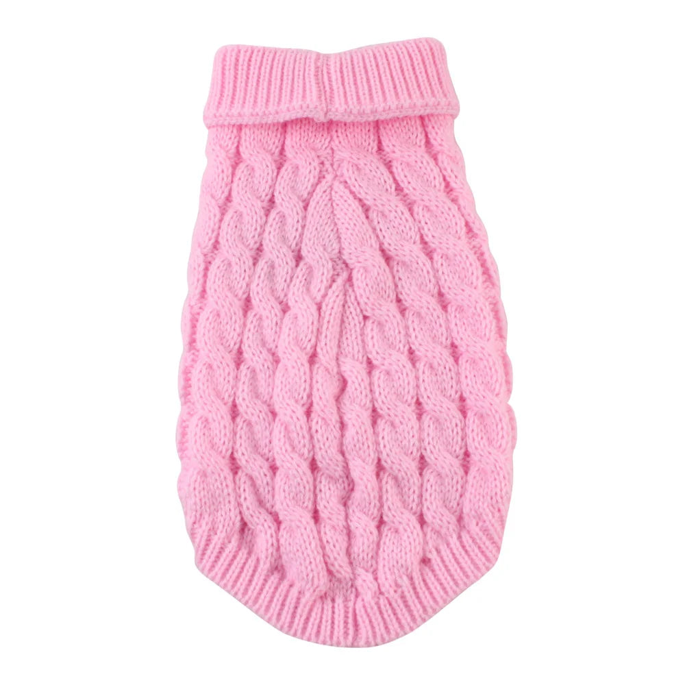 Classic Solid Dog Sweater – Winter Pullover for Small Dogs