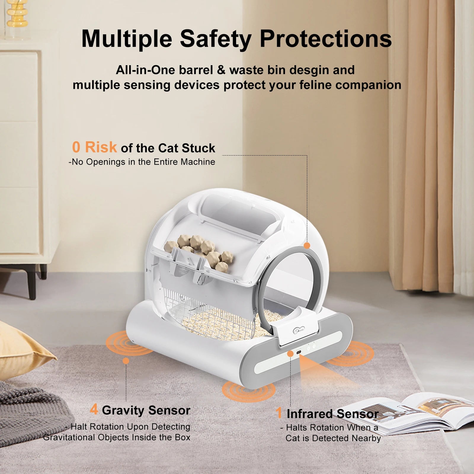 DOEL Automatic Self-Cleaning Cat Litter Box – Smart Cat Toilet with APP Control & Litter Mat for Multiple Large Cats
