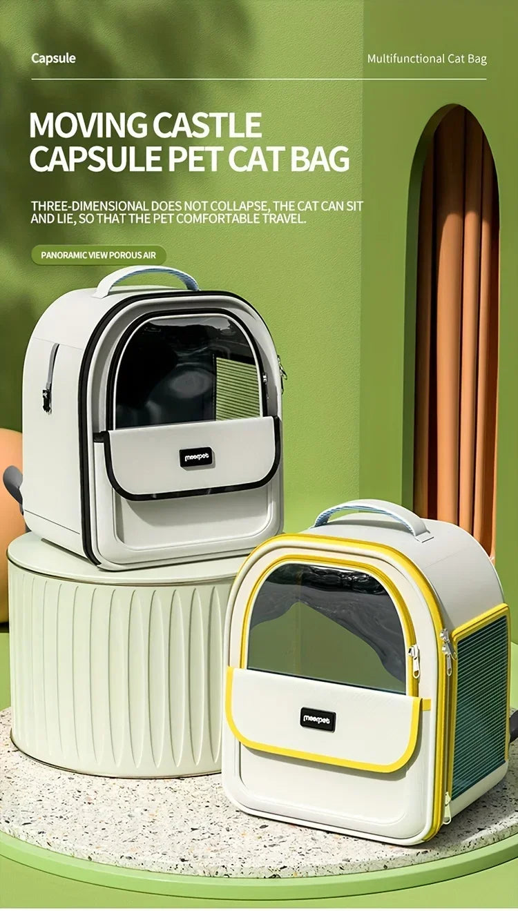 Cat & Dog Space Capsule Carrier Backpack – Breathable Portable Travel Bag
