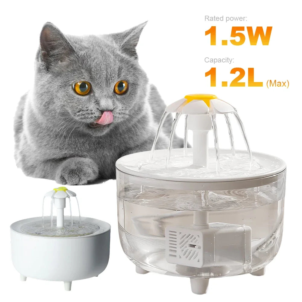 1200mL Automatic Pet Water Fountain – USB Electric Quiet Cat & Dog Water Dispenser with Filter