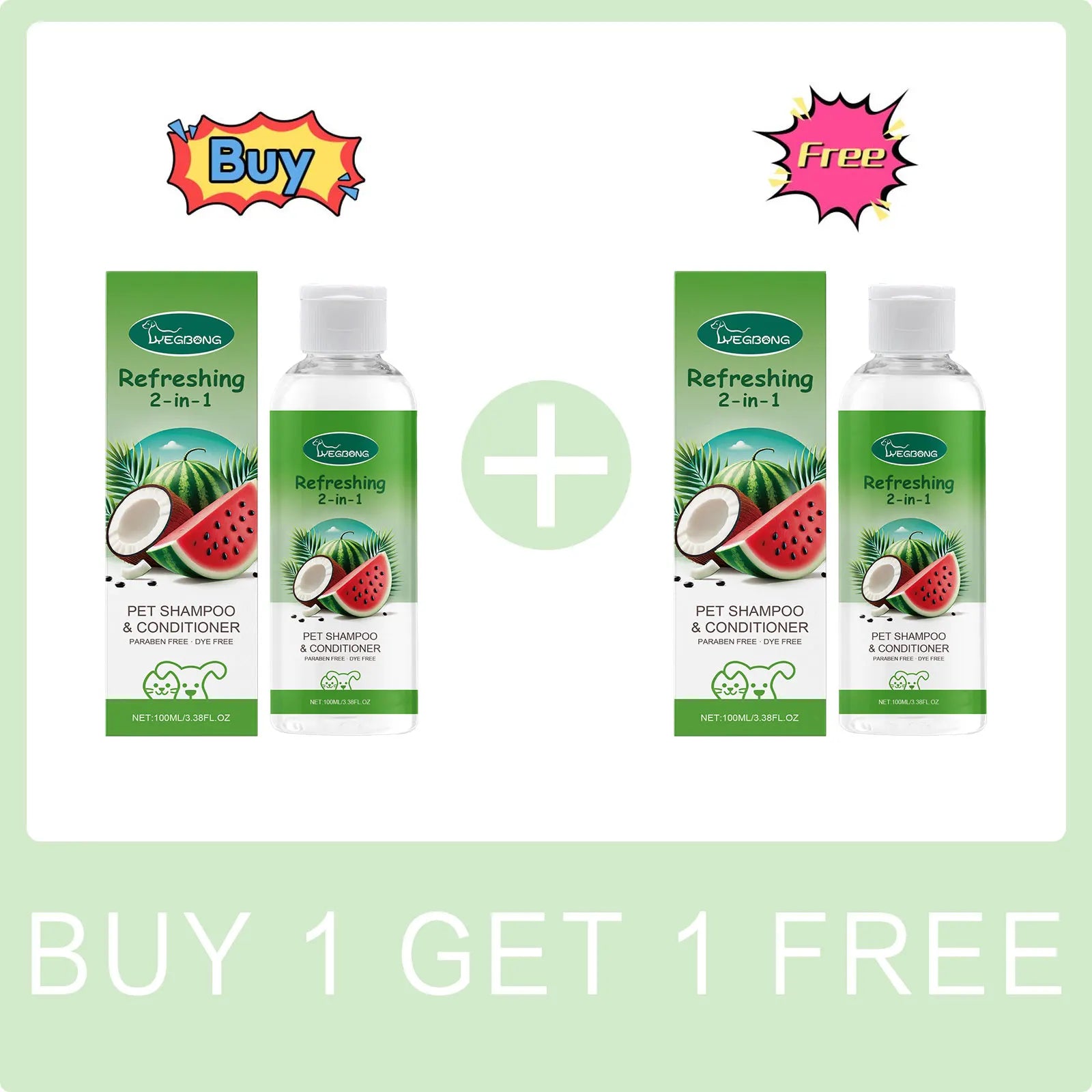 YEGBONG 2-in-1 Pet Shampoo & Conditioner – Moisturizing, Odor & Itch Relief