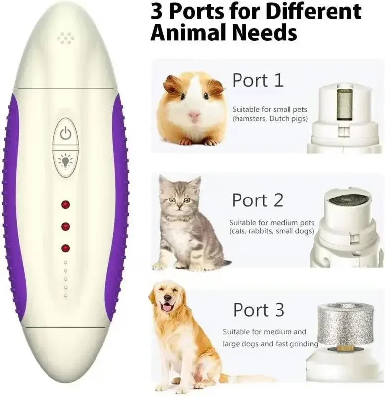 Rechargeable Pet Nail Grinder – Painless Electric Clipper for Dogs & Cats