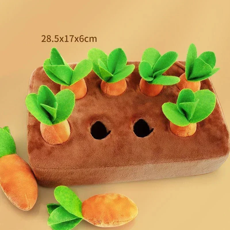 Dog Snuffle Mat – Interactive Plush Carrot Toy & Vegetable Field Puzzle, Training & Enrichment Mat for Dogs