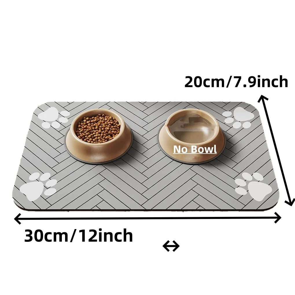 Pet Feeding Mat – Absorbent Placemat with Waterproof Rubber Backing for Dogs & Cats