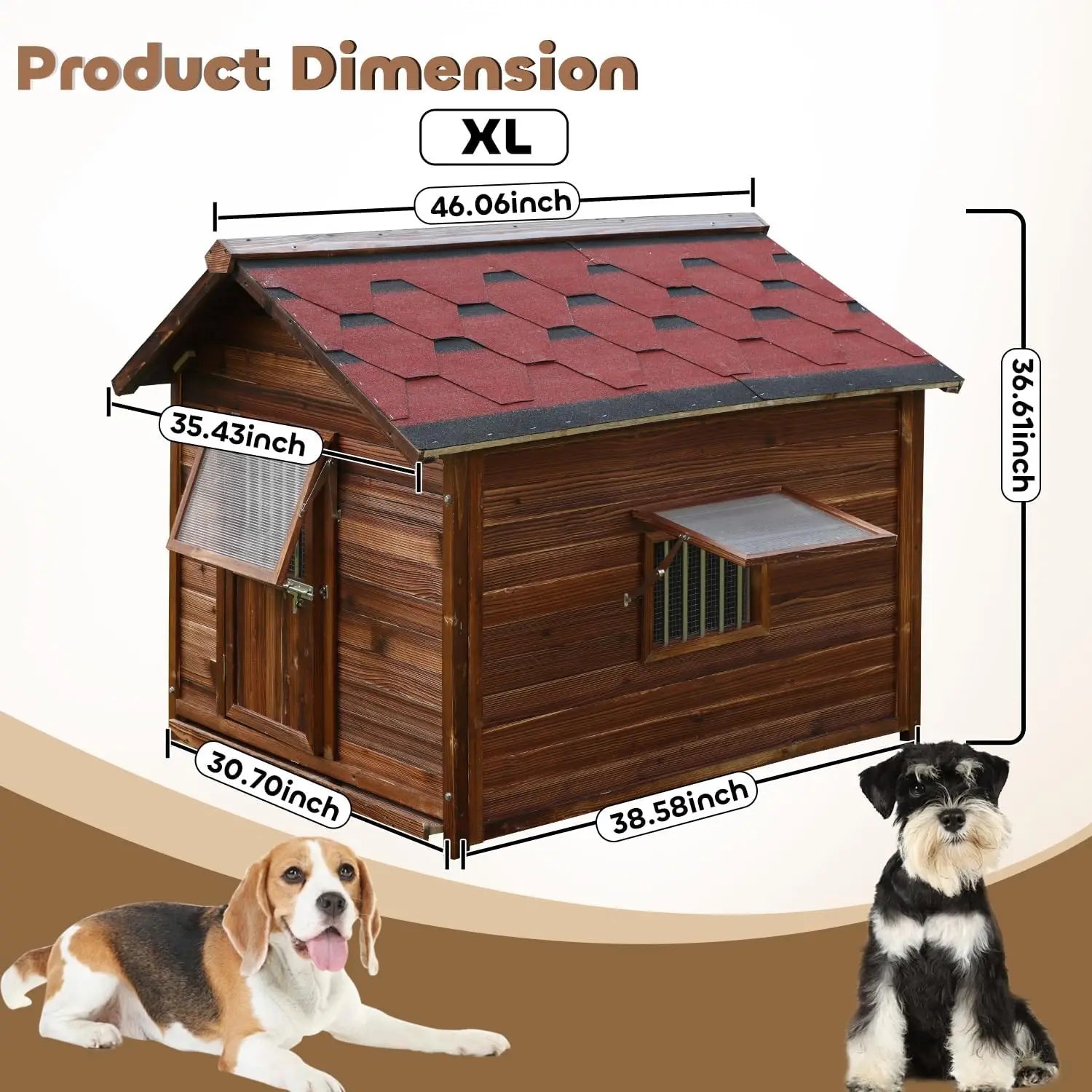Large Outdoor Dog House – Weatherproof XXL Dog Kennel with Removable Floor & Roof, Insulated for Warmth