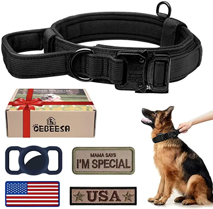 Tactical Dog Collar & Leash Set – Adjustable Military Training Gear for Medium & Large Dogs