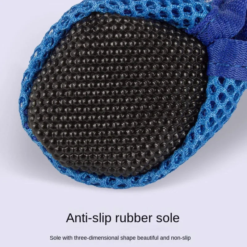 4-Pack Non-Slip Dog Shoes – Breathable, Wear-Resistant Boots for Small & Medium Dogs