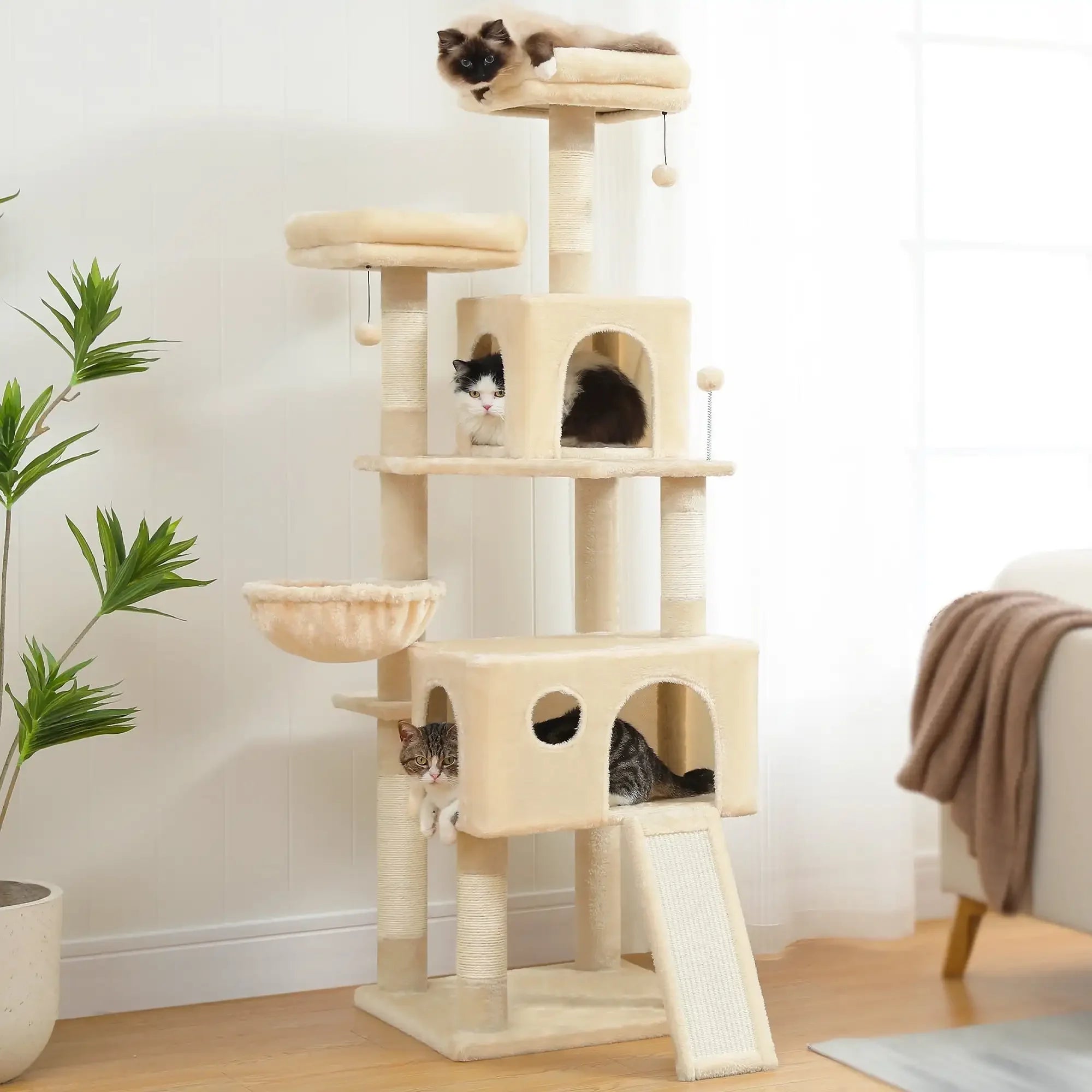 69" Cat Tree – Large Multi-Level Cat Tower with Scratching Posts for Indoor Cats